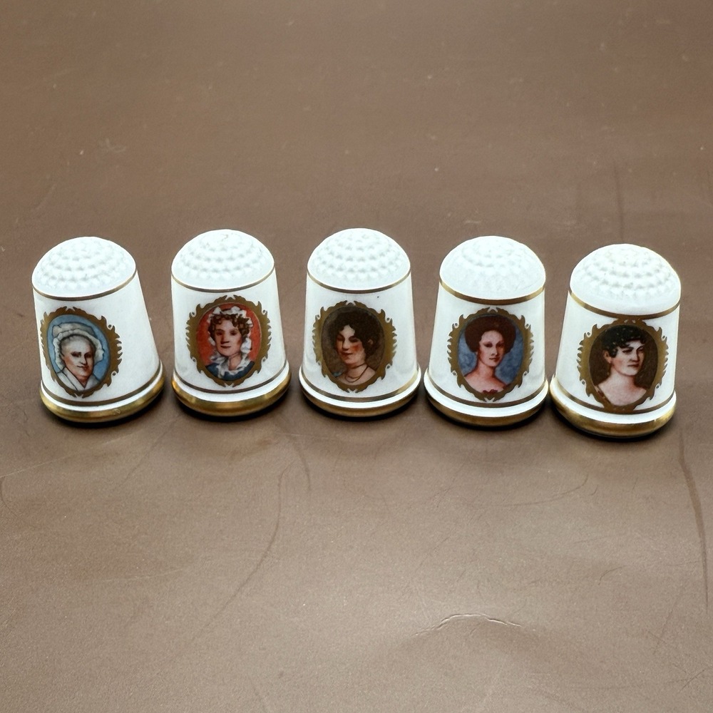 (5) Franklin Porcelain Presidential First Ladies Thimbles - After 1789